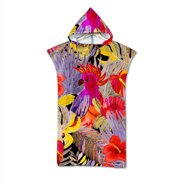 Poncho Peignoir microfibres grande taille TROPICAL