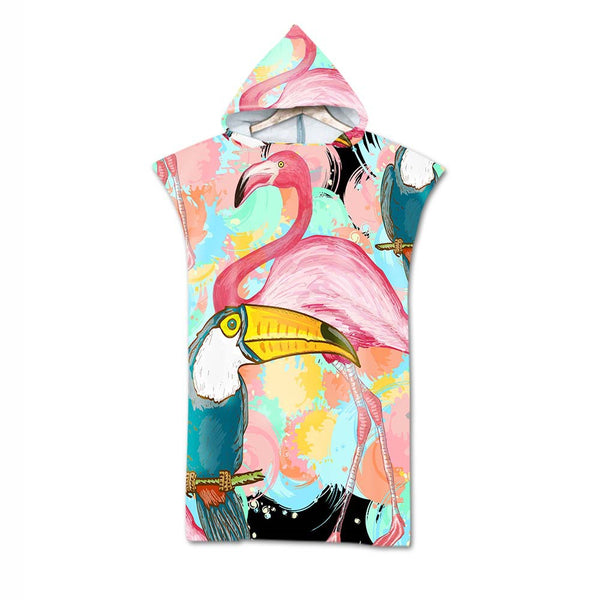 Poncho Peignoir microfibres grande taille TROPICAL