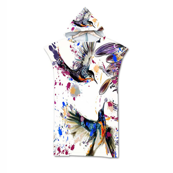 Poncho Peignoir microfibres grande taille TROPICAL