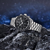 Montre tachymètre homme SPEEDMASTER MoonWatch V4 hommage Omega vue 22 - Couleurs Lagon
