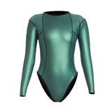 avant vert 3D - Combinaison Neoprene Sexy Peau Lisse 2mm UPF50+ Manches Longues Dos Nu - Couleurs Lagon