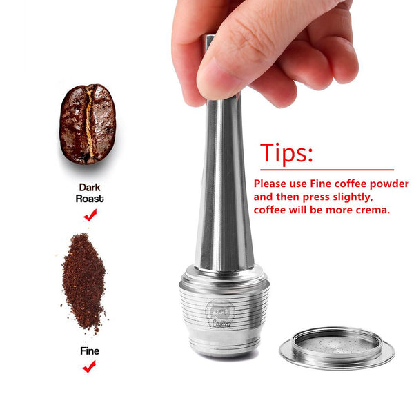 Capsule en Acier Inoxydable avec Filtre pour Machine Nespresso ICafilas