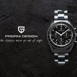 Montre tachymètre homme SPEEDMASTER MoonWatch V4 hommage Omega lunette fixe céramique - Couleurs Lagon