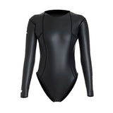 avant noir 3D - Combinaison Neoprene Sexy Peau Lisse 2mm UPF50+ Manches Longues Dos Nu - Couleurs Lagon