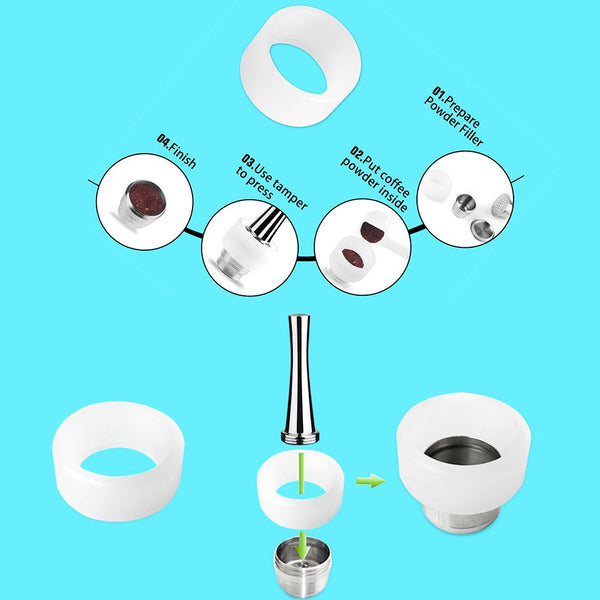 Capsule en Acier Inoxydable avec Filtre pour Machine Nespresso ICafilas