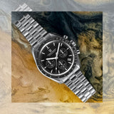 Montre tachymètre homme SPEEDMASTER MoonWatch V4 hommage Omega vue 23 - Couleurs Lagon