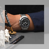 Montre tachymètre homme SPEEDMASTER MoonWatch V4 hommage Omega vue 24 - Couleurs Lagon
