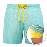 Short surf homme imprimé tropical MANA — Détail ceinture élastique cordon Couleurs Lagon