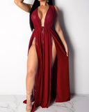avant rouge - Robe Tunique de plage longue avec cordon de serrage fendu - Couleurs Lagon