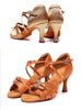 cher et marron 7.5cm - Chaussure de danse latine professionnelle boucle avant réglable - Couleurs Lagon