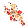 avant à plat - Monokini Push-Up V Plongeant Dos Nu Criss-Cross Floral Orange - Couleurs Lagon