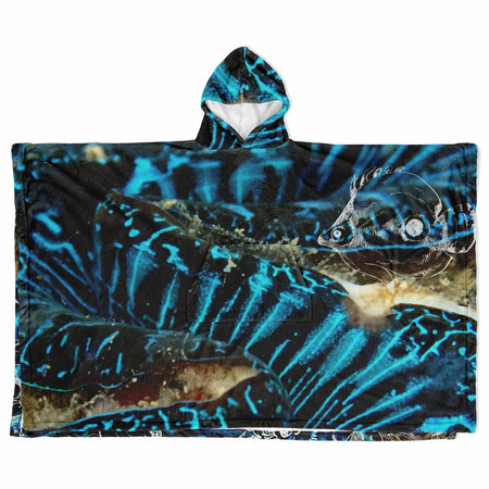 pres av - Poncho Plaid Polaire à Capuche – Flannel Surf & Cocooning | Couleurs Lagon