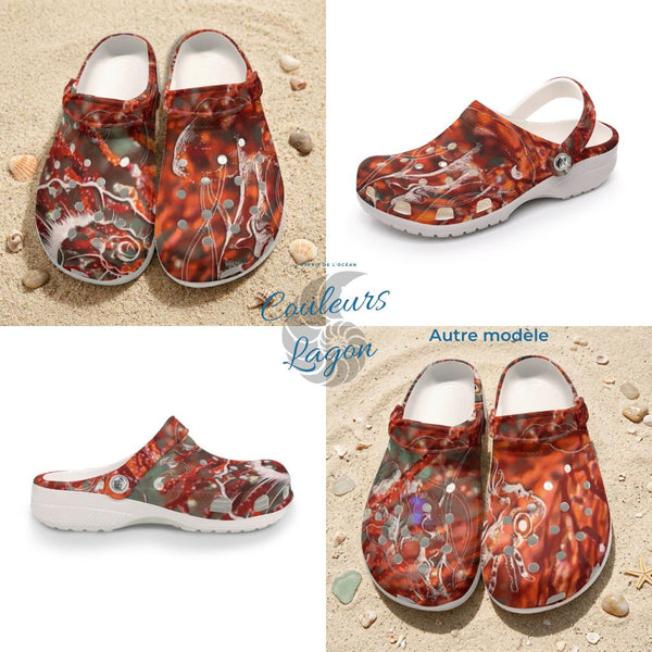 Sabots Crocs Homme Gorgones Rouge 2 | Chaussures Plage EVA Légères | Couleurs Lagon — vue d'ensemble