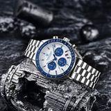 Montre tachymètre homme SPEEDMASTER MoonWatch V4 hommage Omega vue 28 - Couleurs Lagon