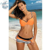 Couleurs Lagon - Bikini Push Up Uni Trio Brazil - Orange