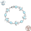 Couleurs Lagon - Bracelet Argent s925 et Larimar Sérénité TORTUES