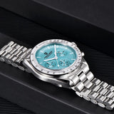 Montre tachymètre homme SPEEDMASTER MoonWatch V4 hommage Omega vue 5 - Couleurs Lagon