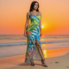 sunset plage - Robe Longue Évasée Stripe - Island Vibes – COULEURS LAGON