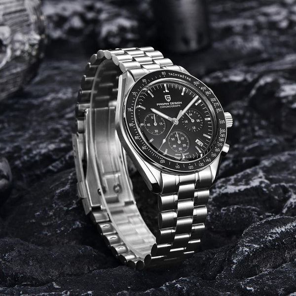 Montre tachymètre homme SPEEDMASTER MoonWatch V4 hommage Omega vue 29 - Couleurs Lagon