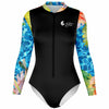 avant 3D - Combi surf manches longues MITI Caraco ISLAND VIBES Couleurs Lagon