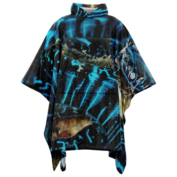 avant - Poncho Plaid Polaire à Capuche – Flannel Surf & Cocooning | Couleurs Lagon