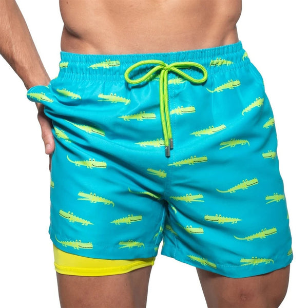 Short de bain homme imprimé tropical MANA — Vue détail tissu séchage rapide