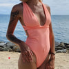 Couleurs Lagon - Sexy Monokini à Lacets Col V Taille Haute Tangua FLAMINGO - Miti avant droit 1080