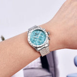 Montre tachymètre homme SPEEDMASTER MoonWatch V4 hommage Omega vue 4 - Couleurs Lagon