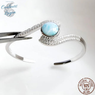 Couleurs Lagon - Bracelet Argent 925 et Larimar ANGEL