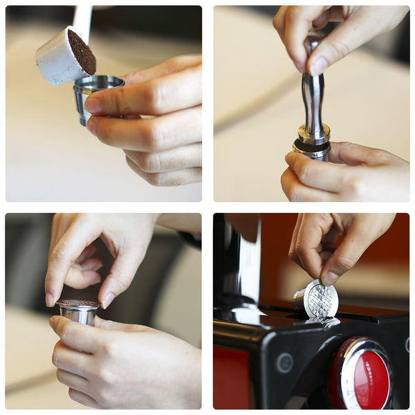 Capsule en Acier Inoxydable avec Filtre pour Machine Nespresso