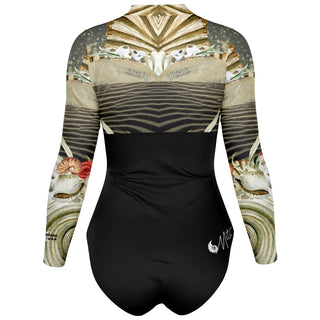 dos 3d - Combi surf manches longues MITI caraco Coquillages Couleurs Lagon
