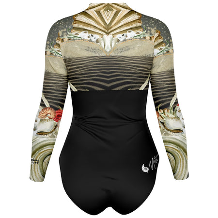 dos 3d - Combi surf manches longues MITI caraco Coquillages Couleurs Lagon