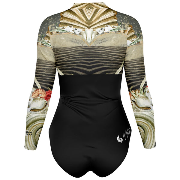dos 3d - Combi surf manches longues MITI caraco Coquillages Couleurs Lagon