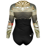 dos 3d - Combi surf manches longues MITI caraco Coquillages Couleurs Lagon