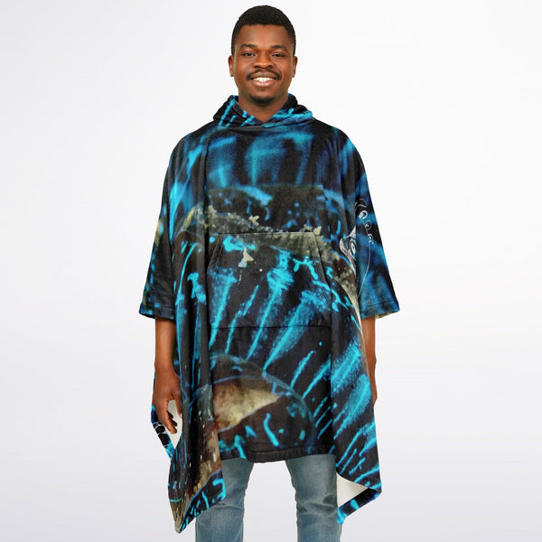 av hom - Poncho Plaid Polaire à Capuche – Flannel Surf & Cocooning | Couleurs Lagon