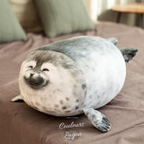 Couleurs Lagon - Jouet Peluche Réaliste Grands Phoques 30-130cm  - gris