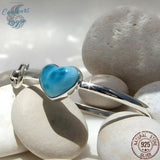 Couleurs Lagon - Bracelet Argent 925 et Larimar BLUE HEART