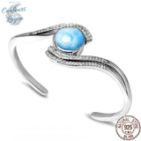 Couleurs Lagon - Bracelet Argent 925 et Larimar ANGEL