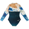 dos a plat - Combi surf manches longues MITI caraco Bleu Marine Couleurs Lagon