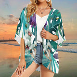 Kimono Plage Femme Tropical MITI Orchidée