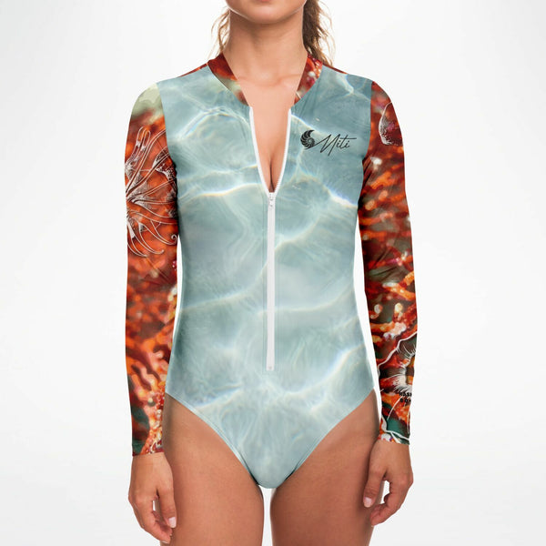 zip av - Combi surf manches longues MITI caraco Gorgones II Couleurs Lagon