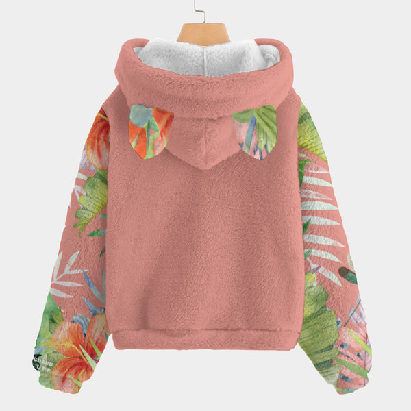 dos - Polaire Mahïna – Le Hoodie Enfant 4-16 ans qui Fait Fondre les Cœurs - Rose - Couleurs Lagon