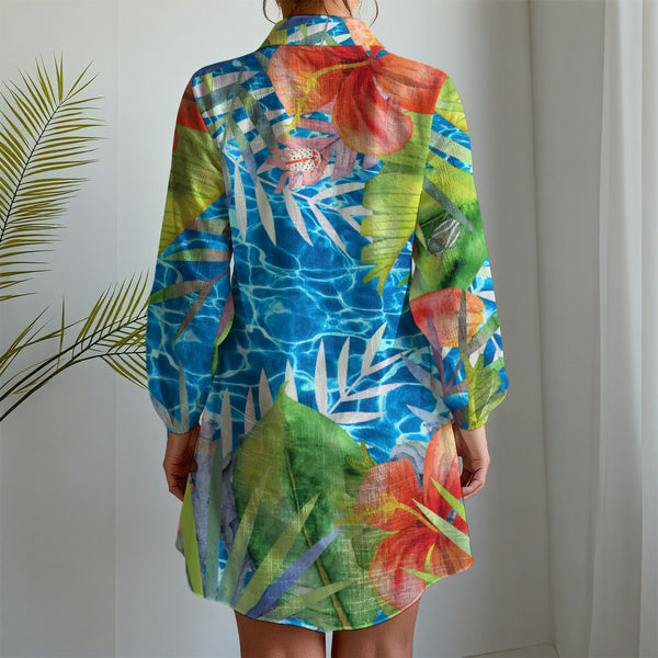 dos - Chemise Kimono Femme ML Floral Island Vibes | Édition NIKF