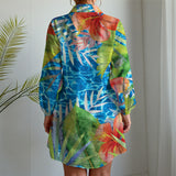 dos - Chemise Kimono Femme ML Floral Island Vibes | Édition NIKF