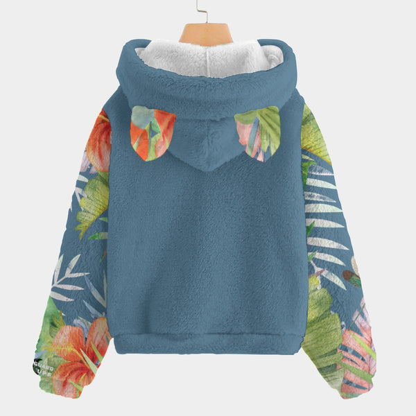 dos - Polaire Mahïna – Le Hoodie Enfant 4-16 ans qui Fait Fondre les Cœurs - Bleu - Couleurs Lagon