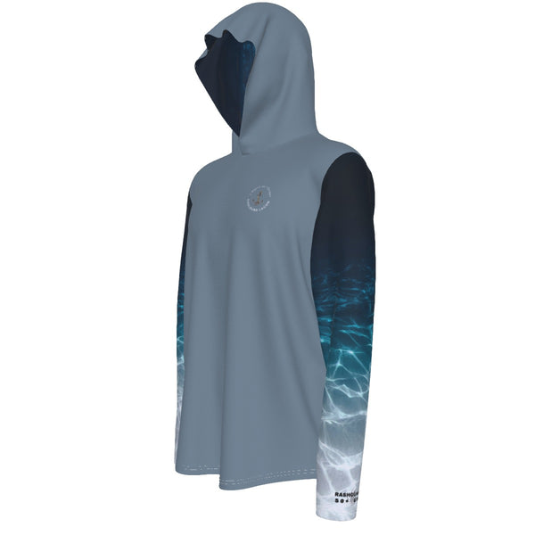 gauche - Sweat capuche manche longue et pouce UPF50+ pacific gris - Couleurs Lagon
