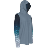 droite - Sweat capuche manche longue et pouce UPF50+ pacific gris - Couleurs Lagon