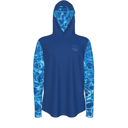 avant - Sweat à capuche manche longue et pouce UPF50+ bleu marine - Couleurs Lagon