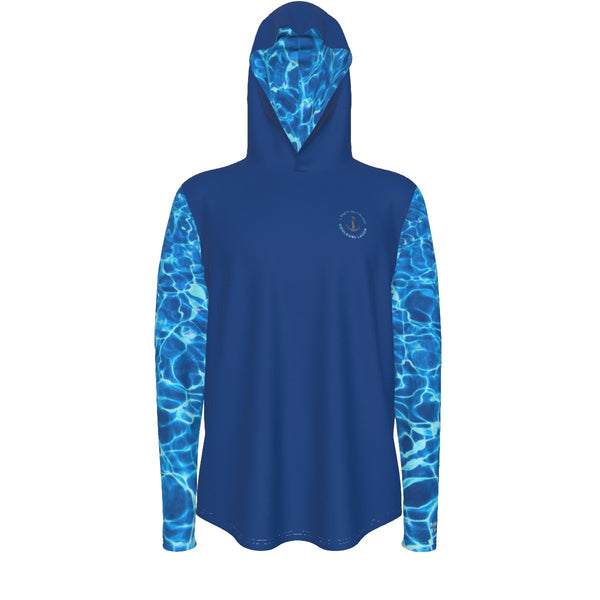 avant - Sweat à capuche manche longue et pouce UPF50+ bleu marine - Couleurs Lagon