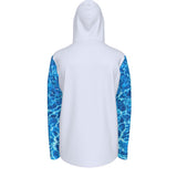 dos - Sweat à capuche manche longue et pouce UPF50+ blanc lagon